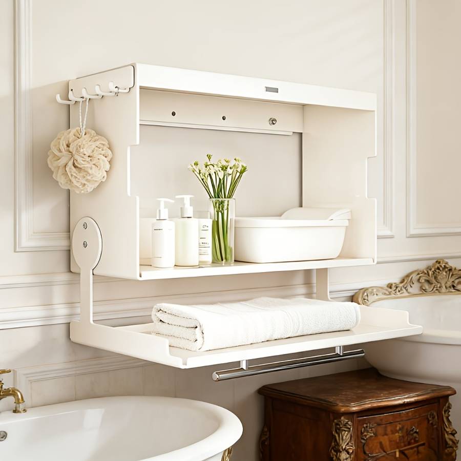 Bathroom Storage Rack Model Basic Model  Gun Gray  Face Width 40Cm15.75