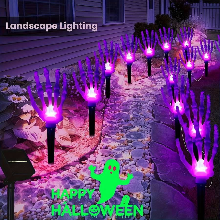 Halloween Decorations Items Funny Ghost  Purple Light  Quantity 8 Leds
