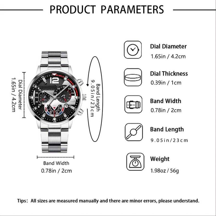 3Pcs Men Watch Wallet Belt Set Luxury Matching With Watch Cash