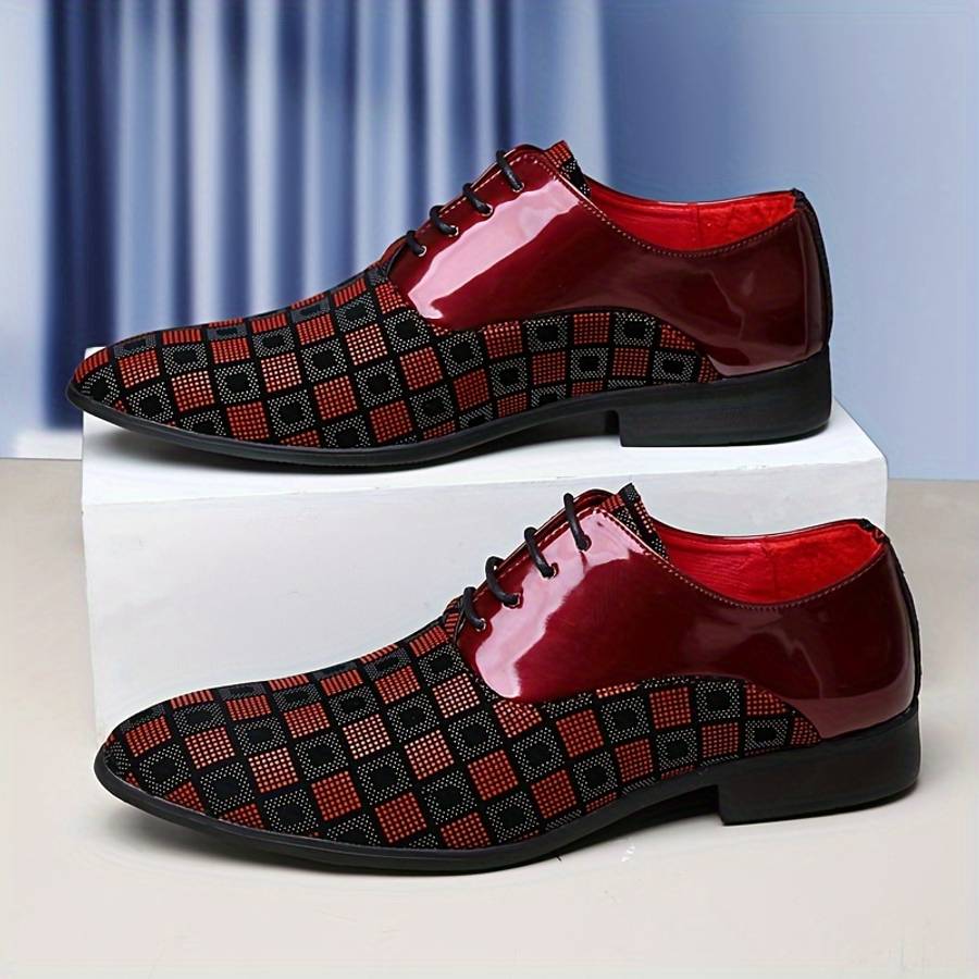 Mens Leather Shoes Color Red Sizeuk 8.5