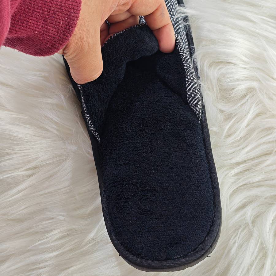 Cotton Slippers Color Brown Upper  White Sole  1 Pair Sizeuk 7