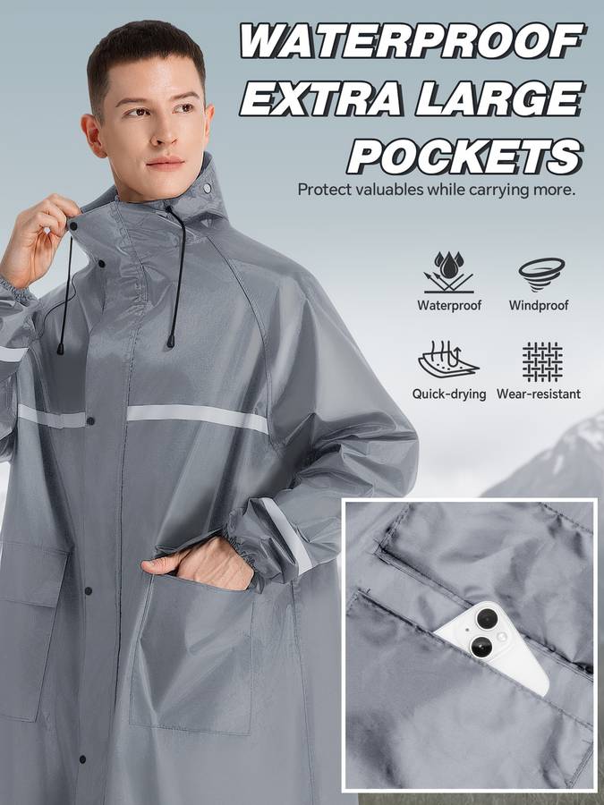 Raincoat Grey Size Uk M