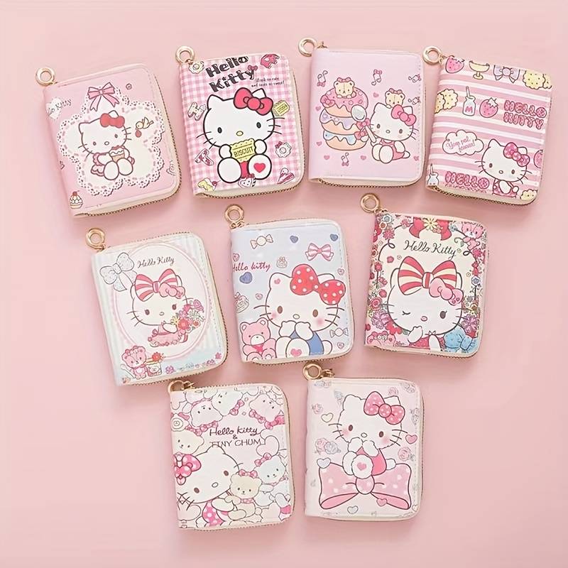 1pc Authorized Sanrio Hello Kitty Print Short WalletSecure Key Card OrganizerStylish Coin P