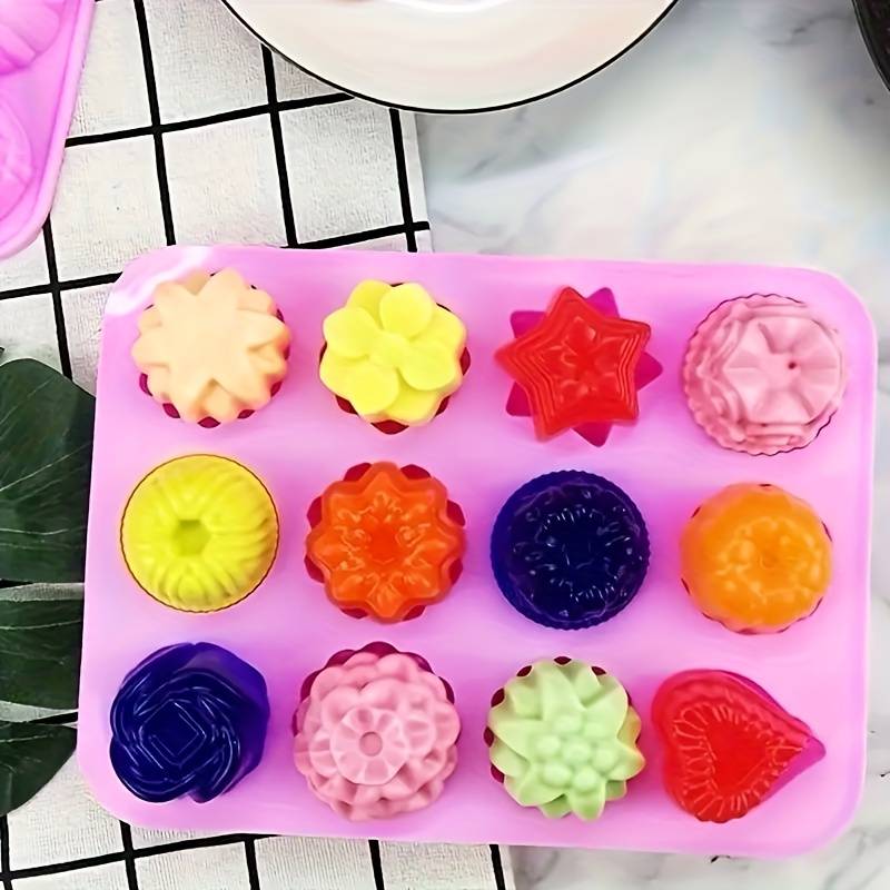 Suitable For Baking Molds Color Pink   12 Flowers