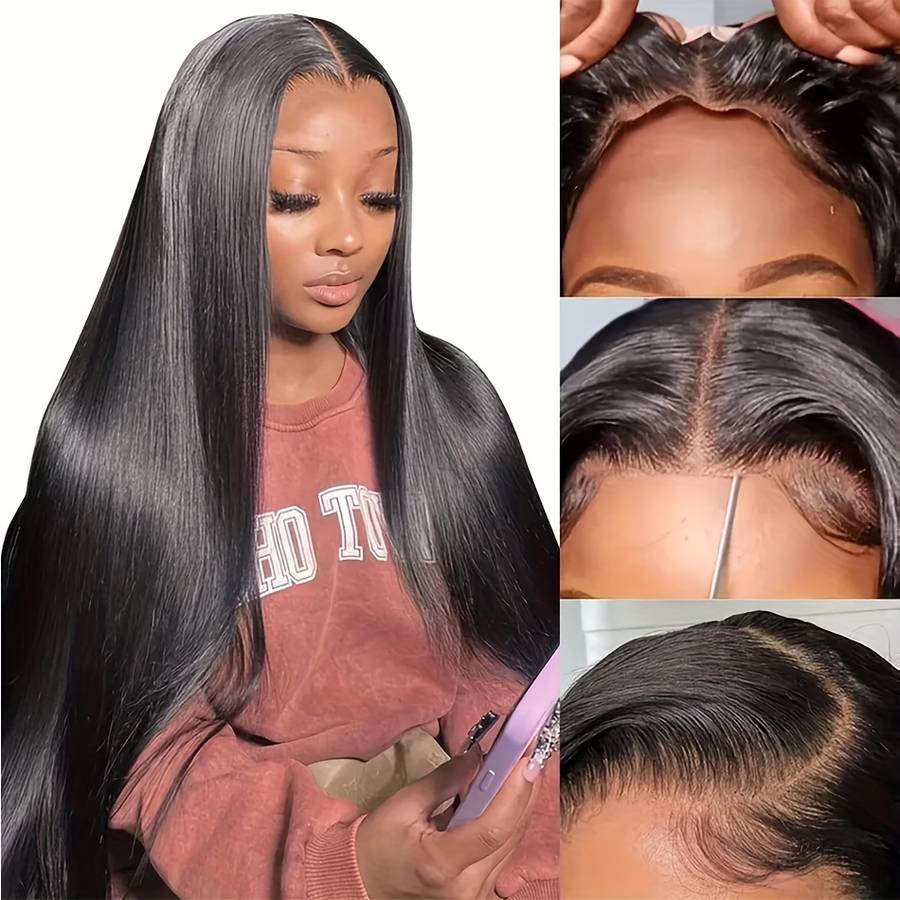 Natural Black Womens Wigs Hair Length 40.64Cm
