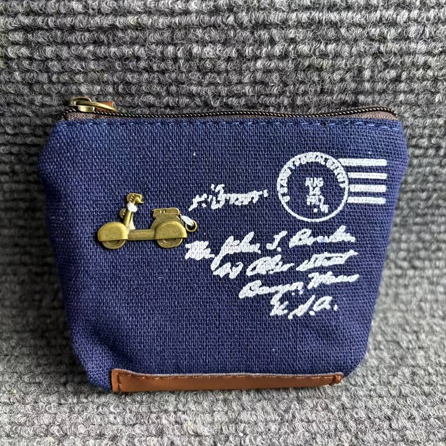 1pc Vintage-Inspired Canvas Wallet with ZipperCompact High-Quality Large Capacity Women's