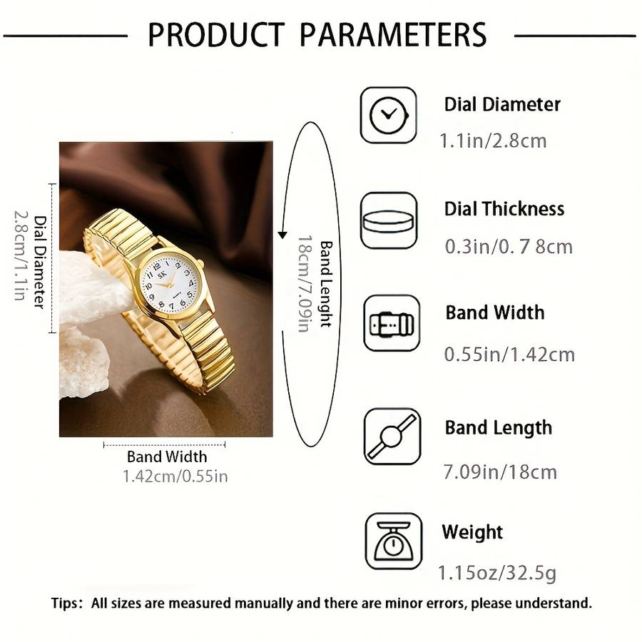 6Pcs Multifunctional Women Watches Quartz Movements Alloy Cases Square Ladies