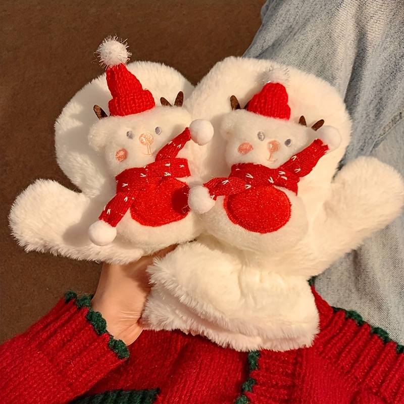 Winter Gloves Color Cream White To Bunny