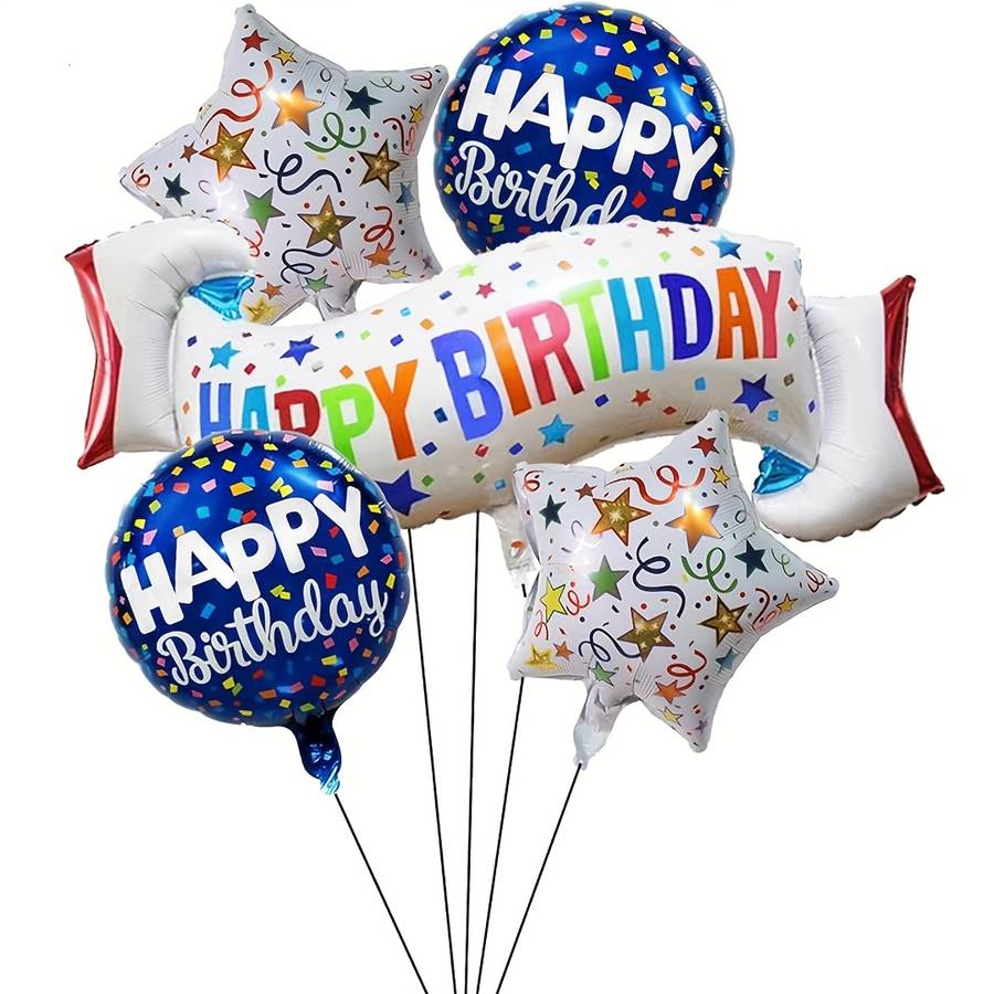 Balloon Quantity 5Pcs Happy Birthday Banner Balloon Set