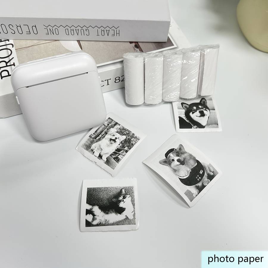 Printer Color Blue 5 Thermal Paper 5 Adhesive Stickers