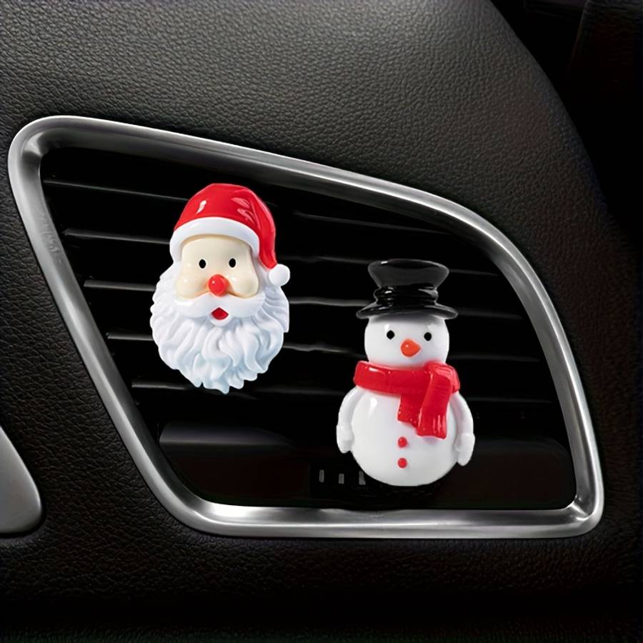 Car Interior Decor Style Santa Claus  Add  Christmas Tree 2Pc Without Fragrance Tablet
