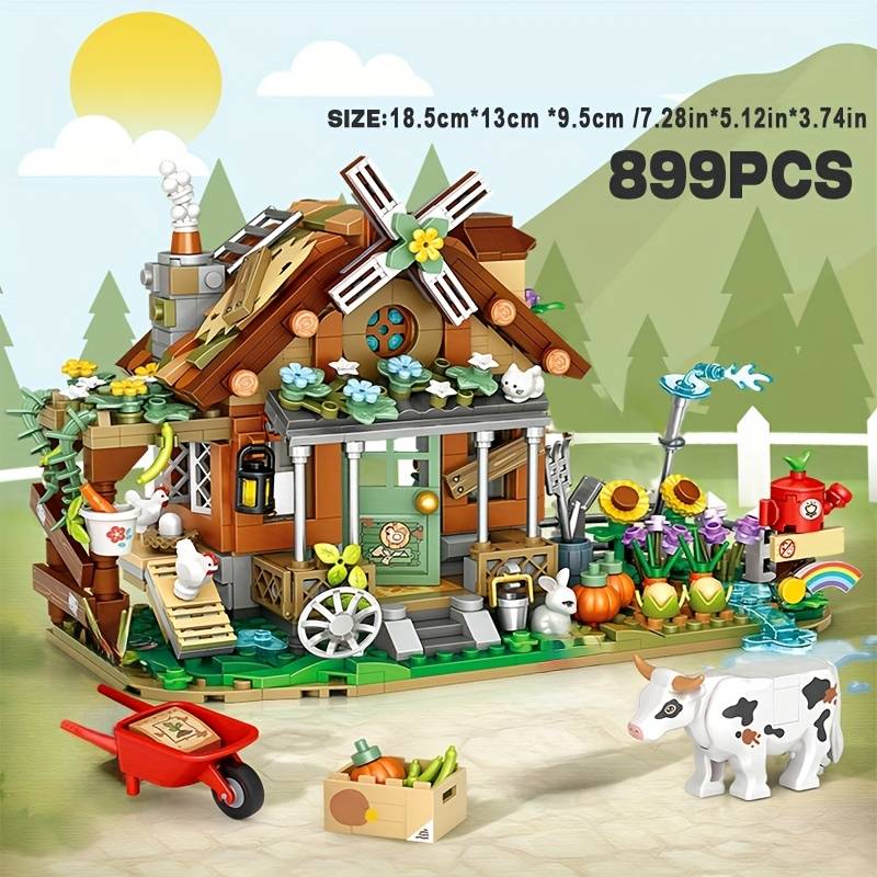 Building Toy Architectural Model Toy Set Style 889Pcs Farm House 1281