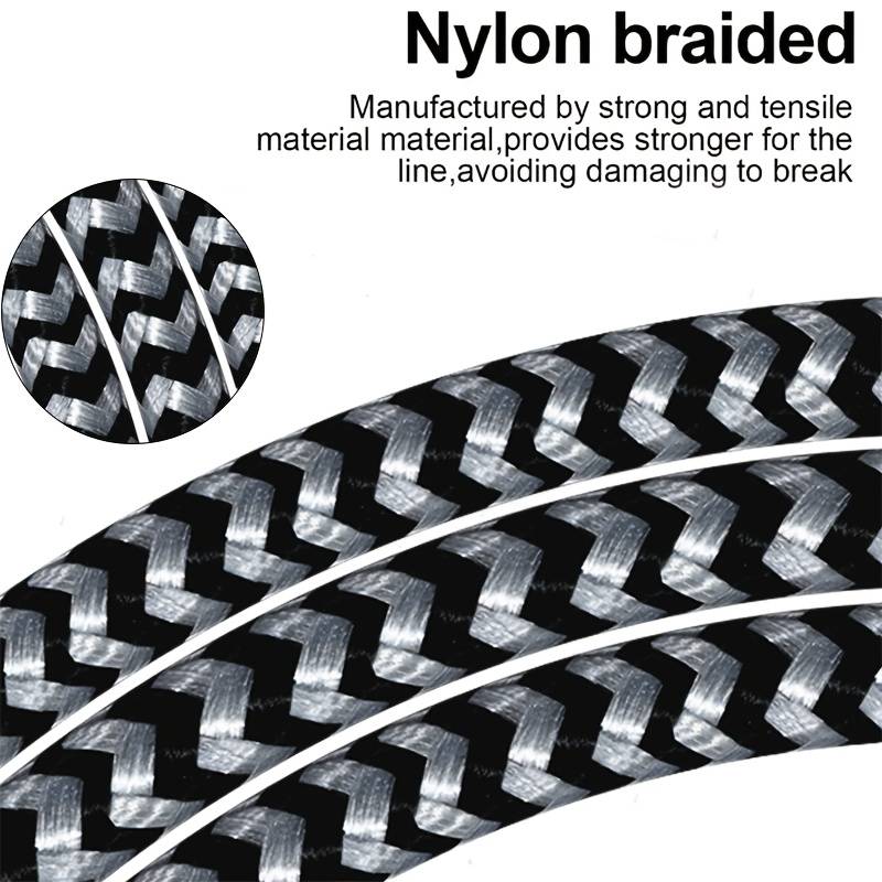 USB To Type C Charger Nylon Braided Fast Charging Data Cable 100cm