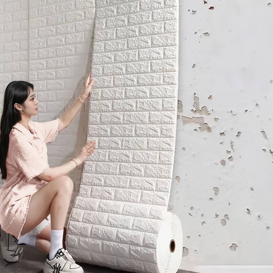 3D Wall Tile Stickers Self Adhesive Foam Brick Patterns Wallpaper 50x100cm