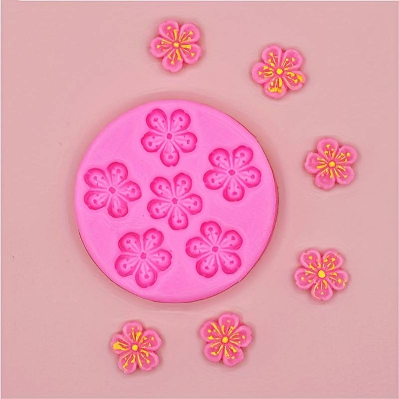Suitable For Baking Molds Color Red Items 6 Piece Cherry Blossom Mold A 659