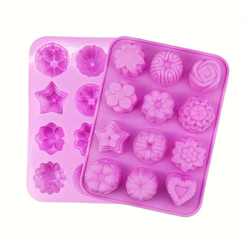 Suitable For Baking Molds Color Pink   12 Flowers