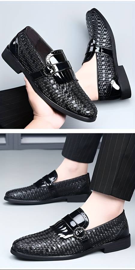 Mens Leather Shoes Color Black Sizeuk 10