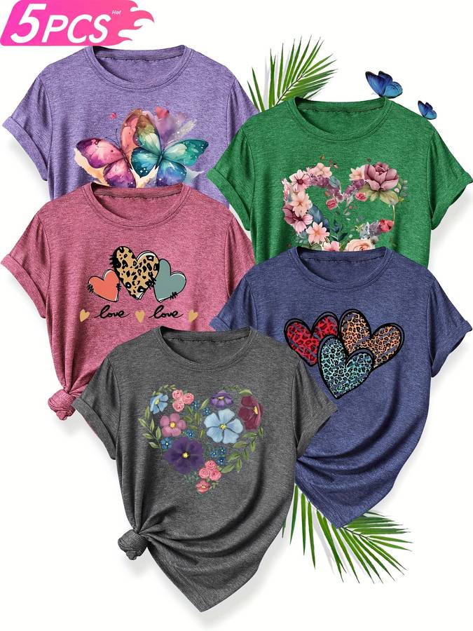 Womens T Shirt Color Peacock Blue Purple Brick Red Khaki Sizes