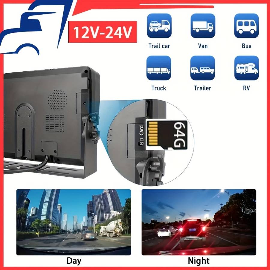 Dashcam Model U10.1 Inch   2 8 Lights   15 Meters   5 Meters   64G Memory Card