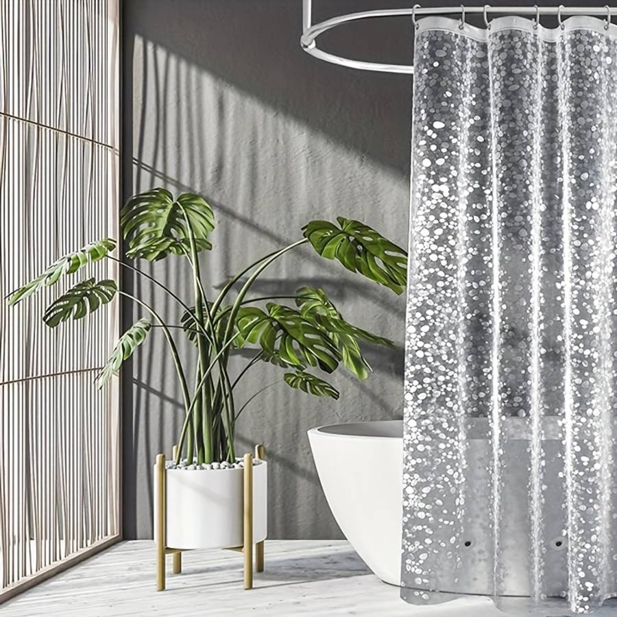 Waterproof Shower Curtain Size 47''Wx79'''H120X200Cm Style Transparent Pebbles
