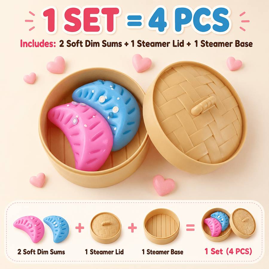 Squeezable Toys Color Random Style 2 Dumplings 1 Lid 1 Base