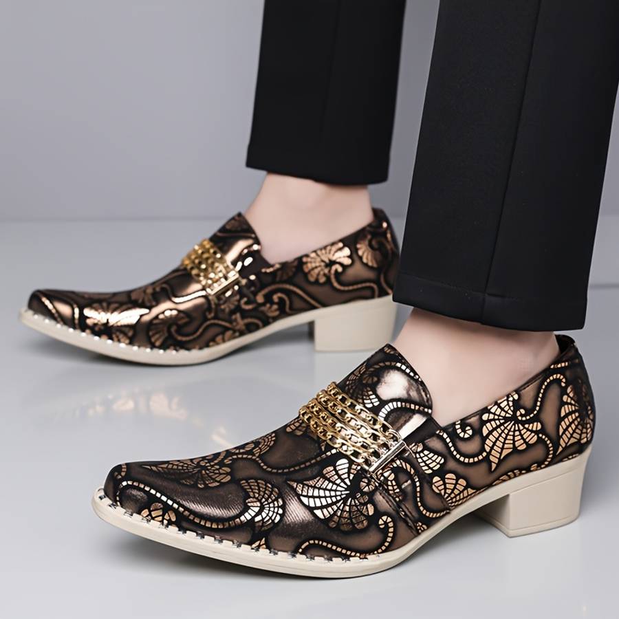 Mens Leather Shoes Color Golden Sizeuk 9.5