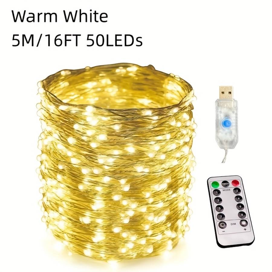 Christmas Lights Blue Size 5M 16.4Ft 50Leds