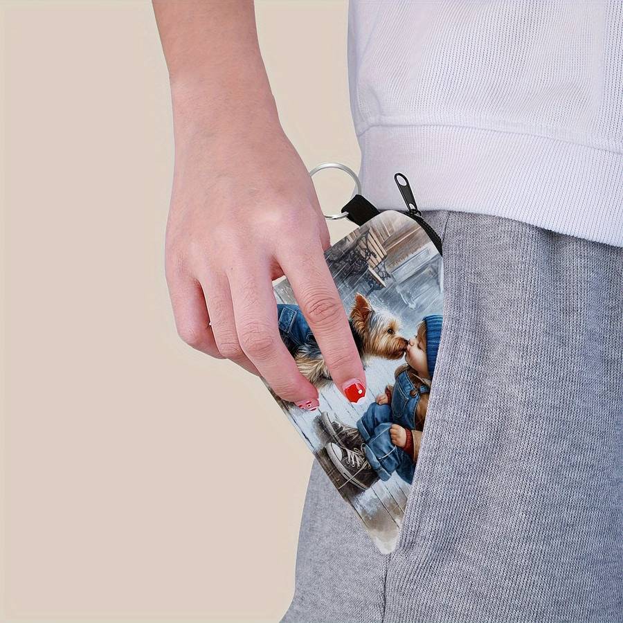 Of Adorable Dog Design Mini Wallet Zippered Small Capacity Portable Multifunctional Coin P
