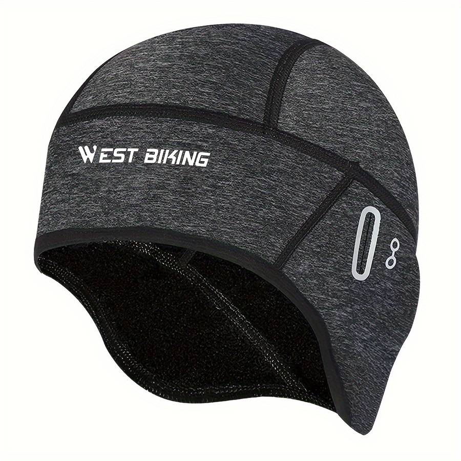 1pc Outdoor Sports Cycling Warm Hat Multi-Functional with Eye Glass Hole Elastic Fleece Blac