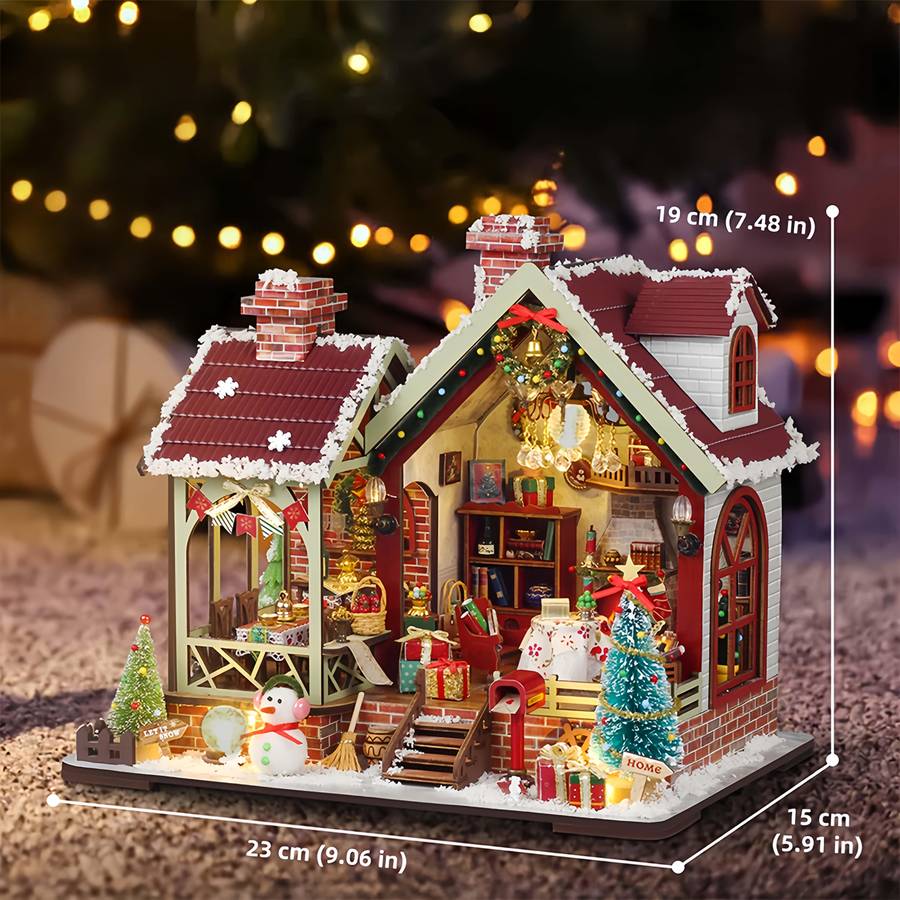 Building Toy Architectural Model Toy Set Style Christmas Cozy Cabin