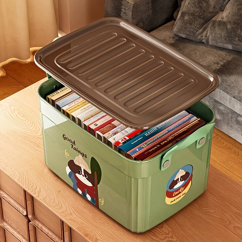 Storage And Organizationmodel Extra Large Lid Storage Box   33.1Cm    With Lid   Oil Green