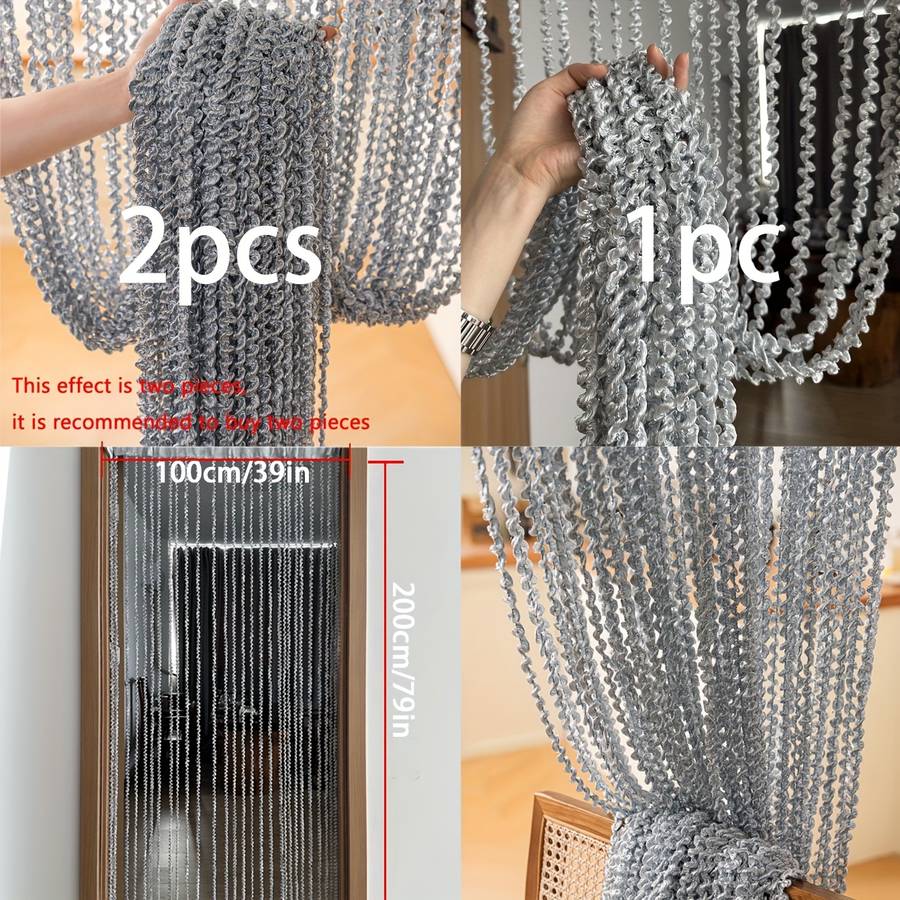 Door Curtain Color Grey Size39W*79L100*200Cm