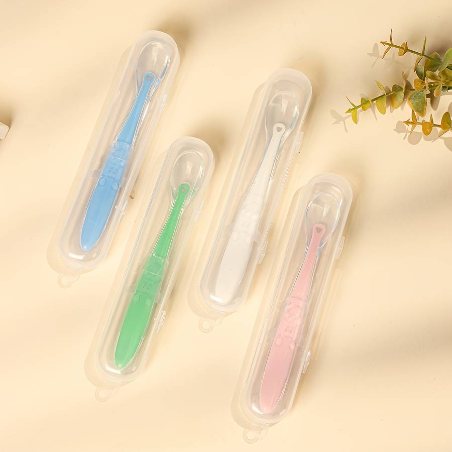 1pc Soft Silicone Youngsters Feeding Spoon Gentle Safe for Youngsters Youngsters Dust-Pro