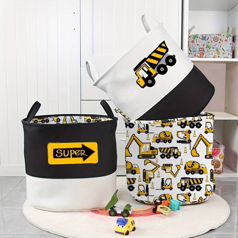 Storage And Organizationcolor Embroidered Excavator Letter Oval Bucket