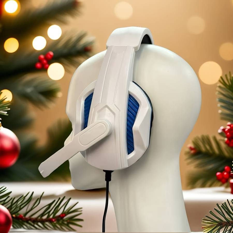 Wired Headphones White Blue
