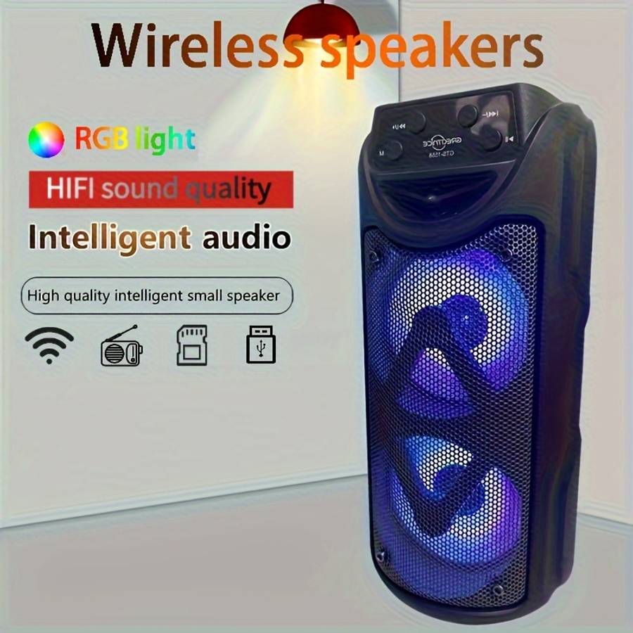 Modern Dual Channel Design Wireless Outdoor Speaker With For Outdoor Party Red