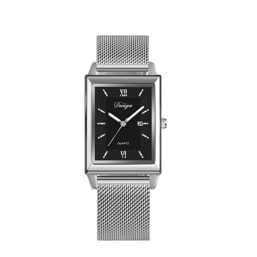 4Pcs Premium Men Business Versatile Roman Numeral Quartz Watch Minimalist Items