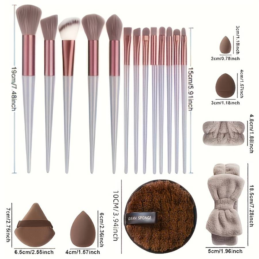 Makeup Brush Set Color Green Quantity16Pcs