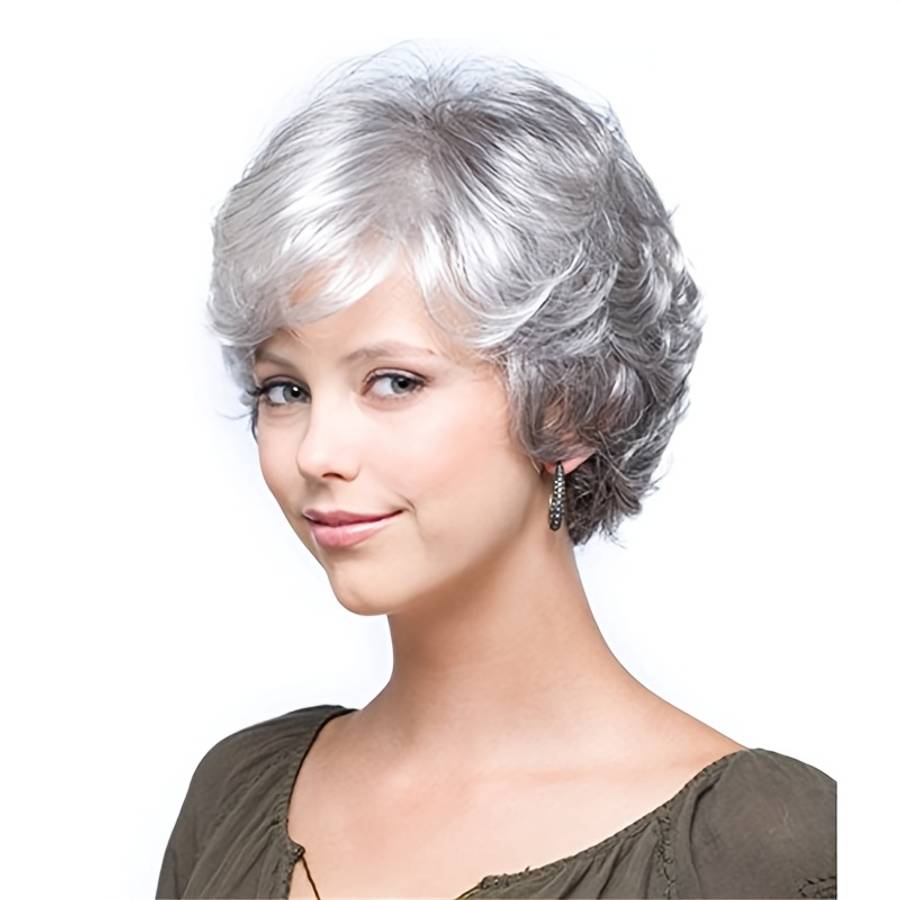 Granny Gray Womens Wigs Hair Length 20.32Cm
