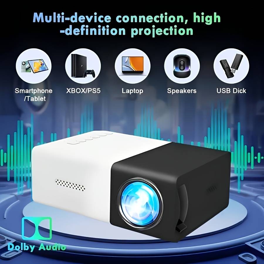 Projector Style Phone Projector With Remote Control Black And White