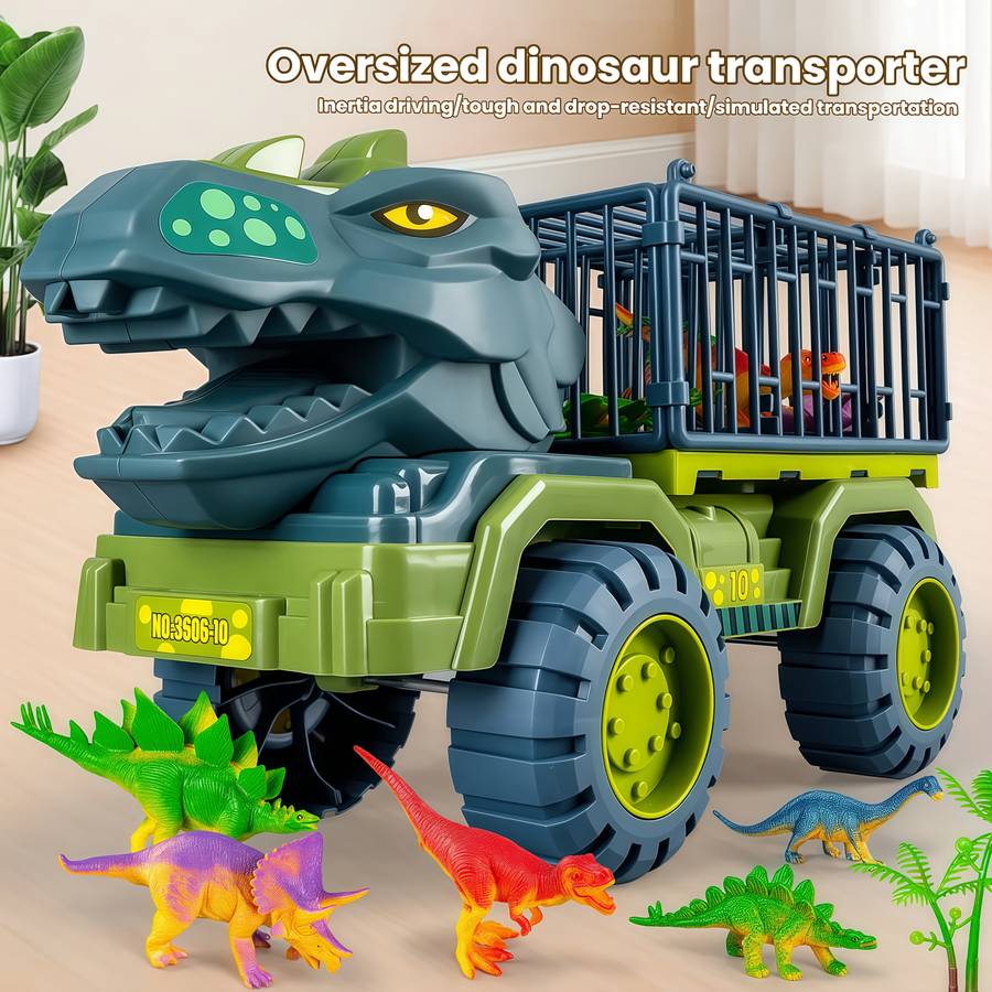 Childrens Toys Quantity 1 Dinosaur Transport Vehicle  6 Small Dinosaurs  1 Egg  1 Tree
