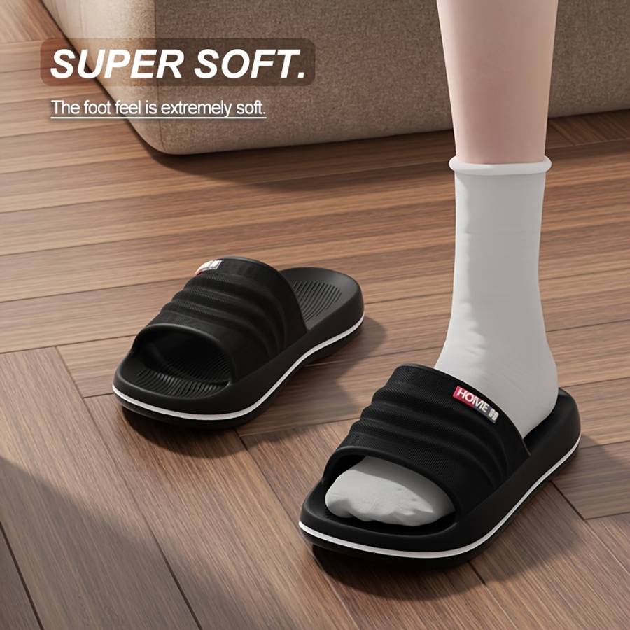 Men Slippers Summer Style Black Size Uk 3.5 To 4