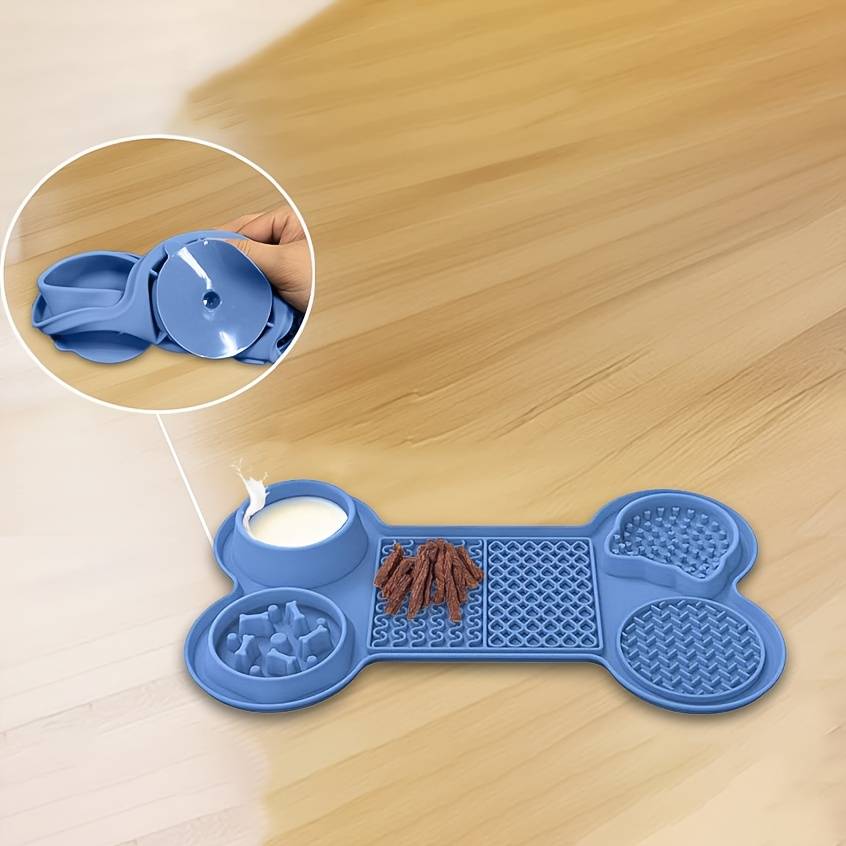 Pet Supplies Color Green   6 Grid Bone Dog Licking Mat