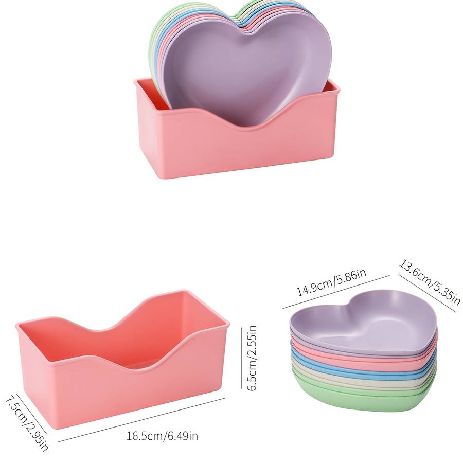 Bowl Color 6Pcsheart Bone Spitting Dish  Base  Pink