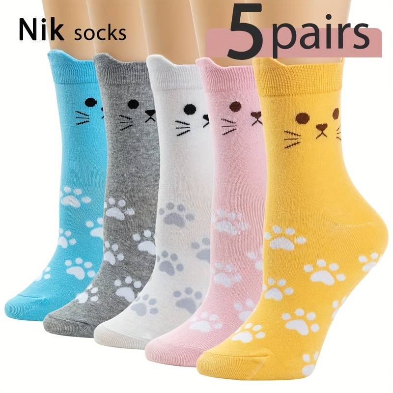 5 Pairs Of Mixed Colors High Elastic Socks