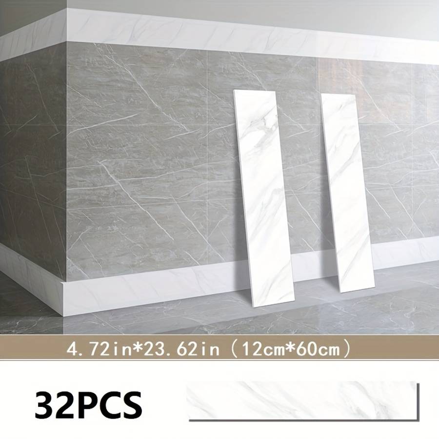 Skirting Board Gray Base Stone Pattern Size 4.72In*23.62In12Cm*60Cm