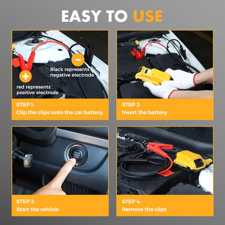 Car Accessories Items 12 24V Jump Cable Clip 2M 6.5Ft