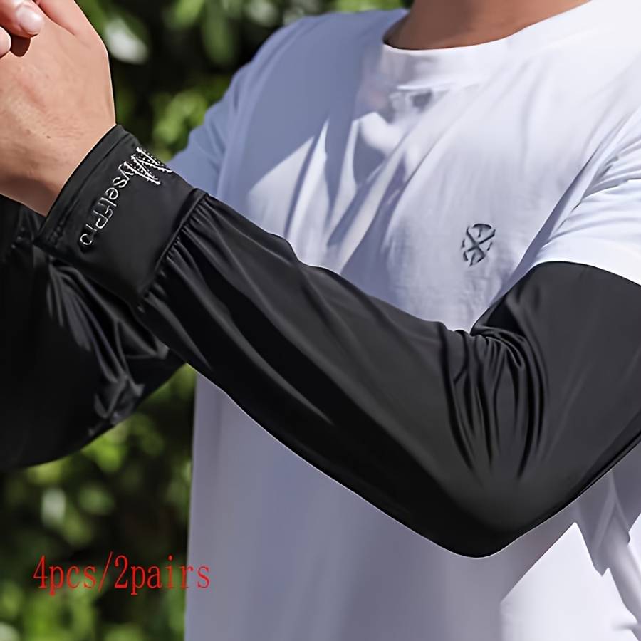 Sunscreen Sleeves Color 4Pcs Light Gray