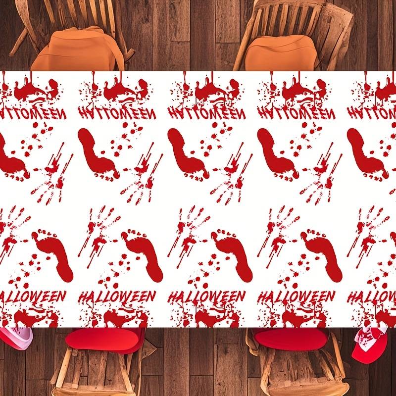 Halloween tablecloth decoration Style Bloodstained Handprint and Footprint Tablecloth