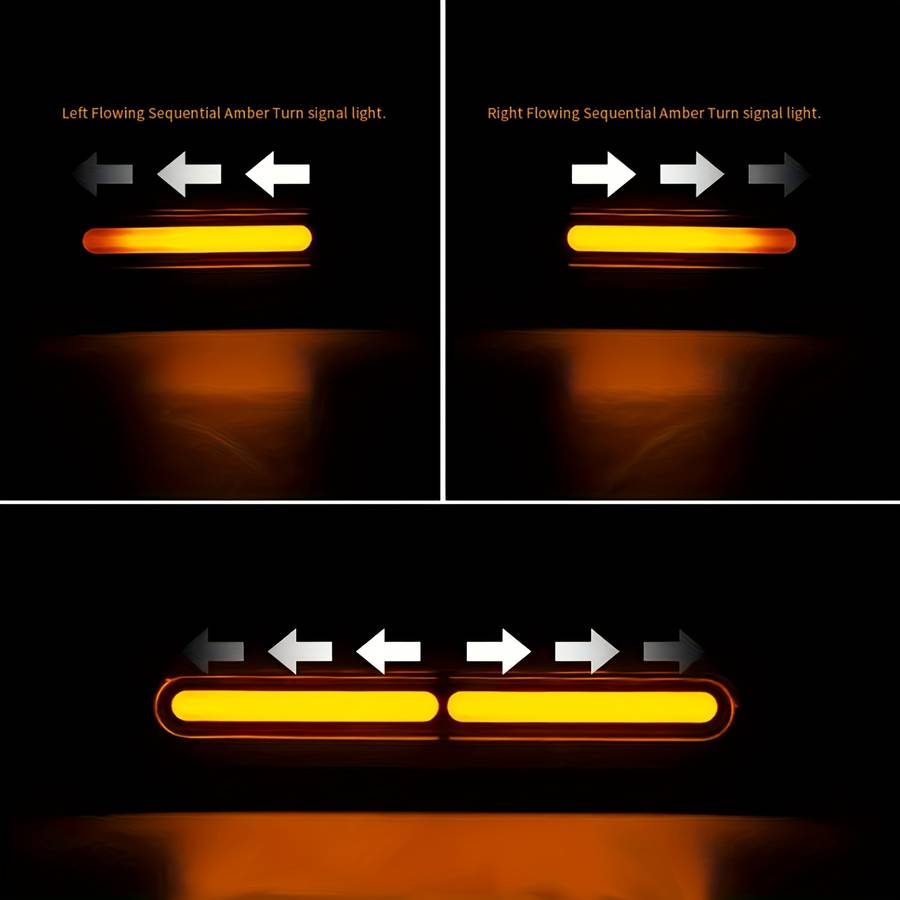 1pc Motorcycle LED Daytime Running Lights with Turn Signal Functionality Dual Direc